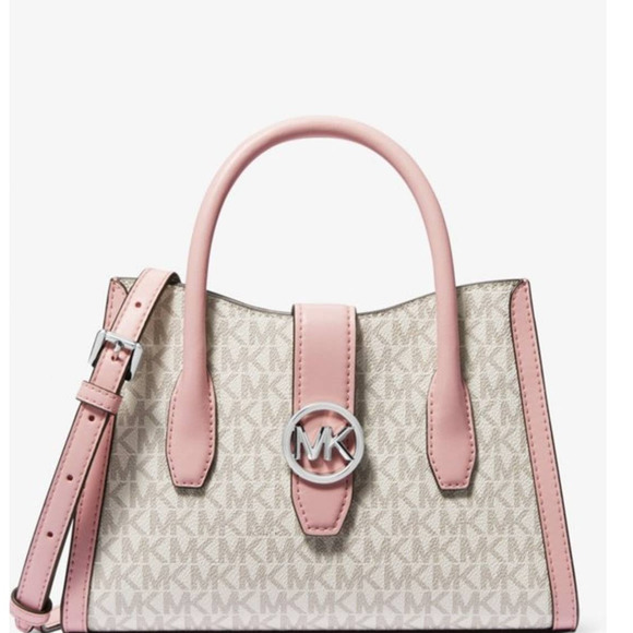 New Michael Kors Gabby Small Logo Satchel Purse Bag - Picture 1 of 3